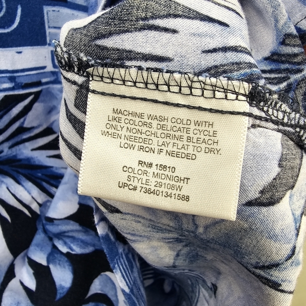 PANAMA JACK Short Sleeve Button-up Shirt Floral/Cars Print Blue Mens Sz L - Picture 12 of 12